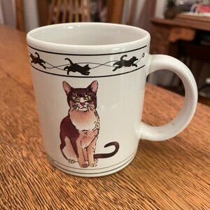Abyssinian and Brown Mackerel Tabby Siberian Cats Themed Coffee Cup Mug